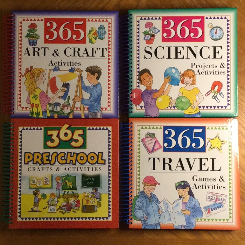 4X 365 Art, Craft, Activities, Travel Spiral-Bound Books for Kids/Preschoolers